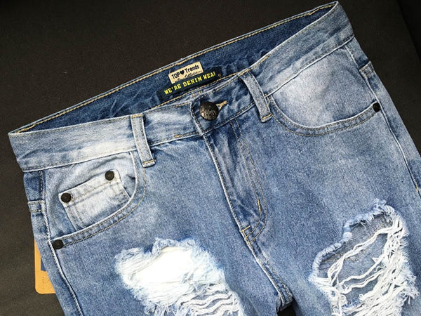 Faded Distressed Jeans