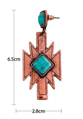 Copper Aztec Earrings