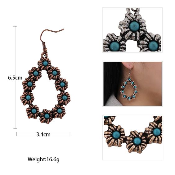 Turquoise Flower Earrings