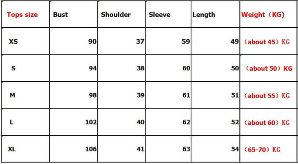 Shirt Size Chart