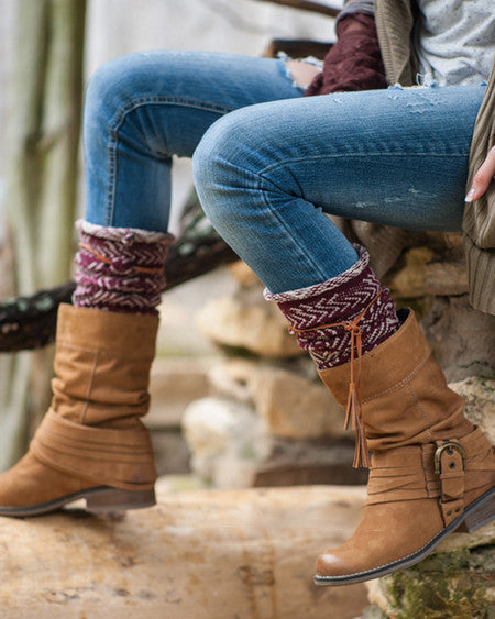 Tahoe Tassel Socks Burgundy