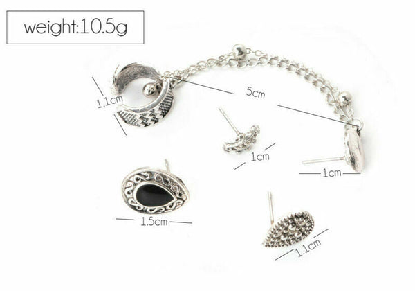 Silver 4 Piece Earrings Set