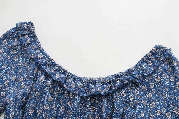 Ruffled Neck Maxi Dress