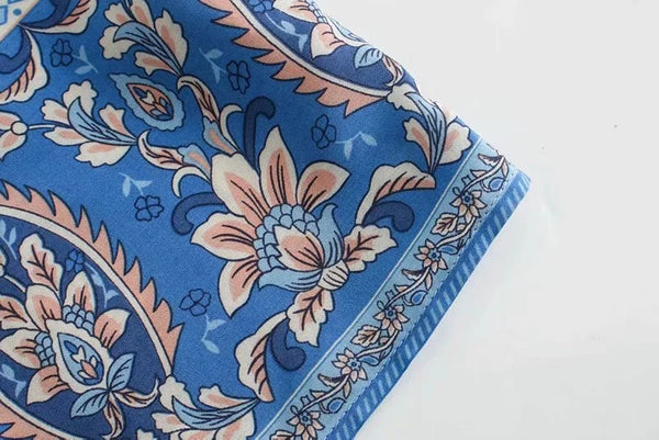 Blue India Print Dress