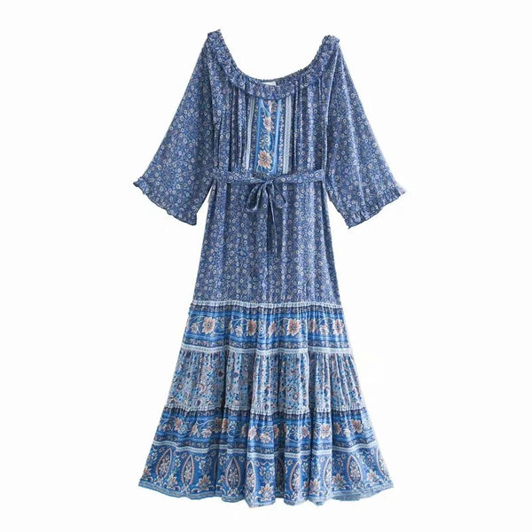Blue Floral Maxi Dress