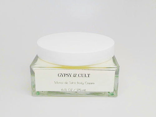 Gypsy & Cult Monoi De Tahiti Luxe Body Cream Moisturizer 6 Oz. For Dewy Skin