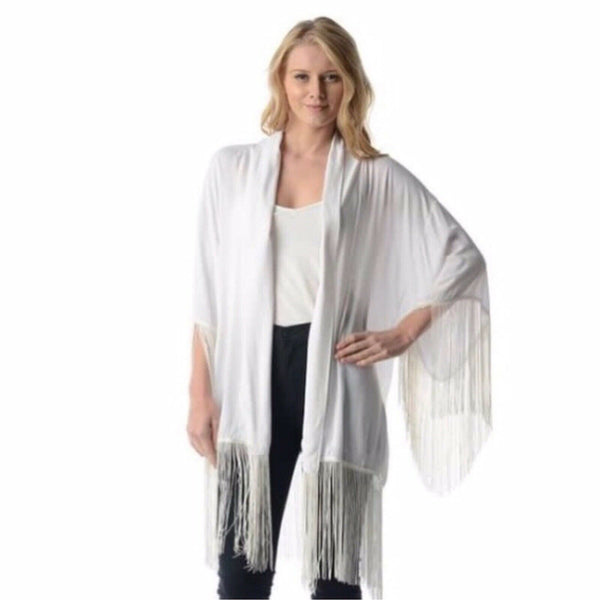 White Fringe Kimono
