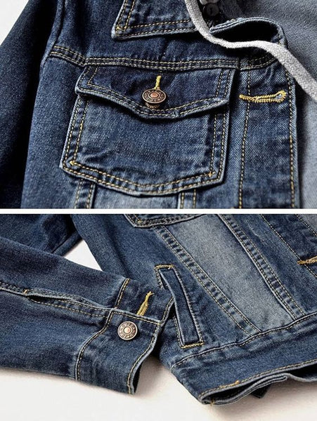 Jean Jacket With Drawstring Hood