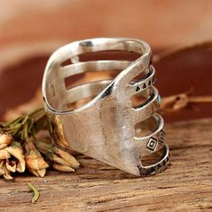 Long Silver & Turquoise Ring