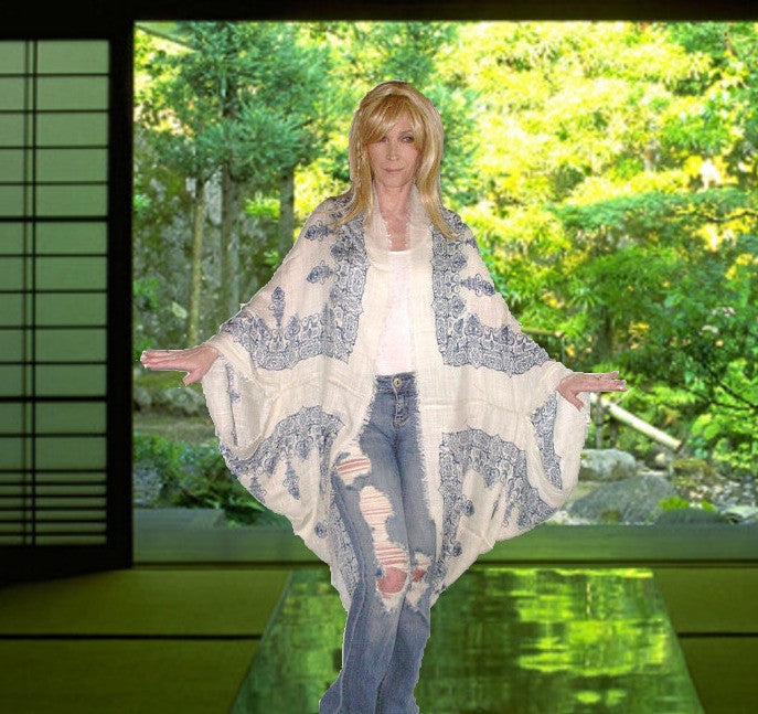 Blue White Kimono