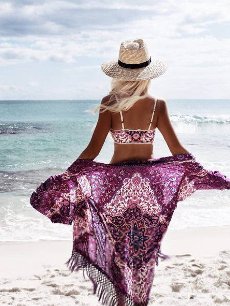 Purple Boho Kimono