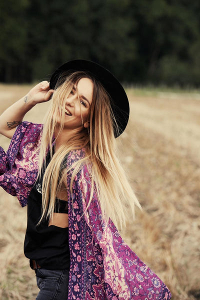 Purple Boho Kimono