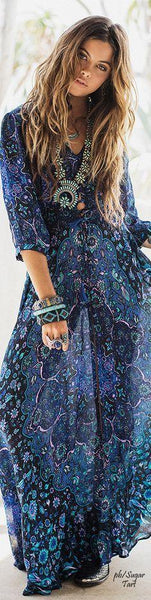Blue Boho Dress