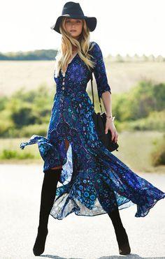 Blue Floral Maxi Dress