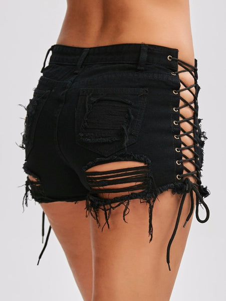 Black Jean Shorts