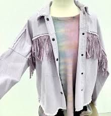Lavender Studded Denim Jacket
