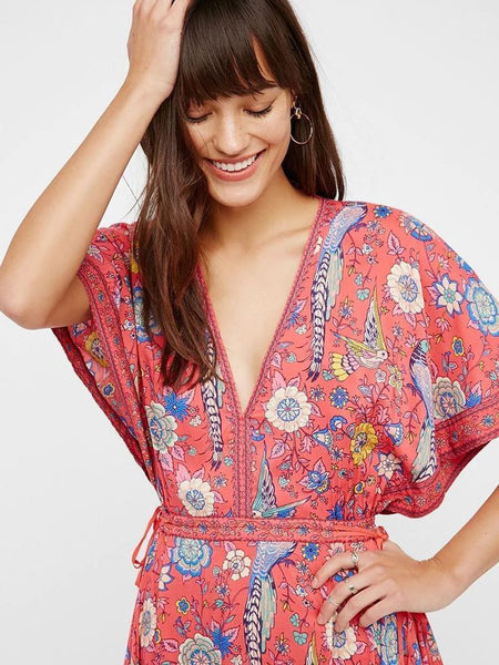 Pink Floral Maxi Dress