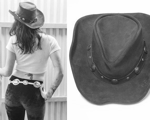 Black Leather Hat