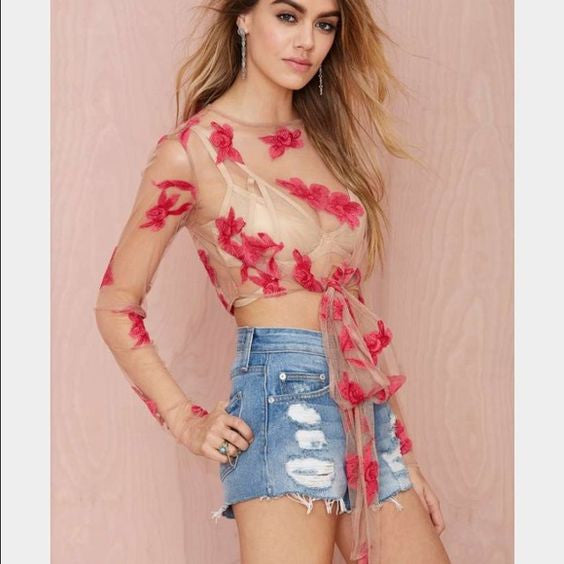 Nude Mesh Top