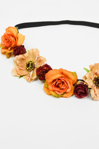 Peach Burgundy Headband