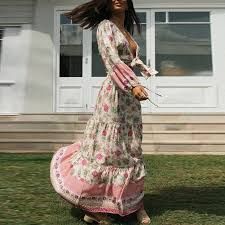 Pink Floral Maxi Skirt