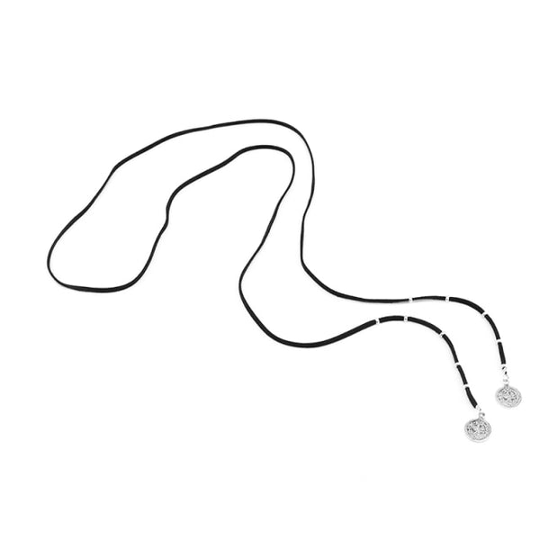 Super Long Black Leather Necklace