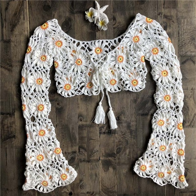 Bell Sleeve Daisies Top