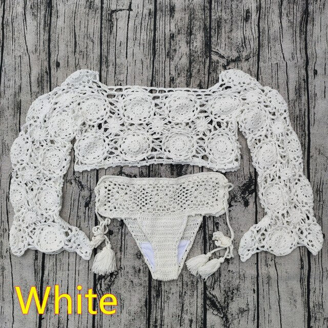 Crochet Top + Brazilian Bikini Bottoms