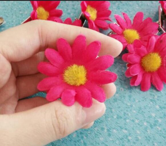 Pink Daisy Hair Clips