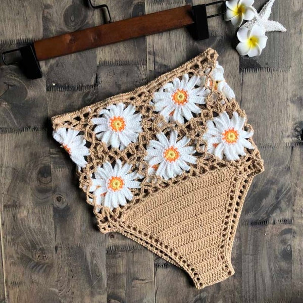 Beige High Waist Daisy Bottoms