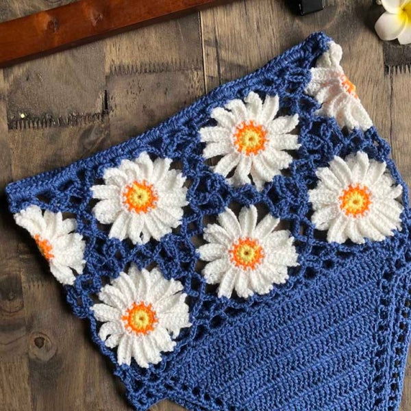 Blue Daisies High Waist Panties
