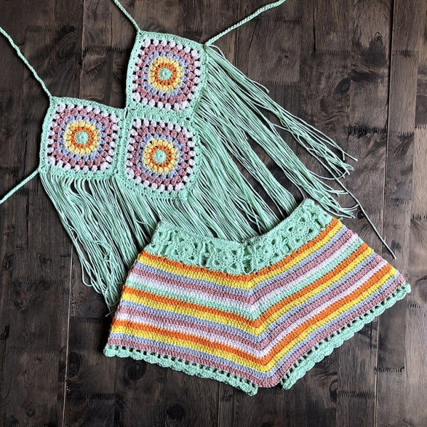 Granny Square Halter & Shorts