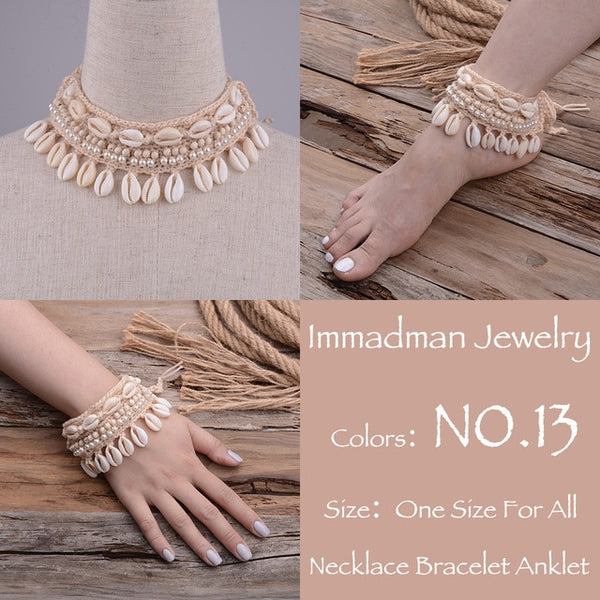 Beige Cowrie Shell Choker