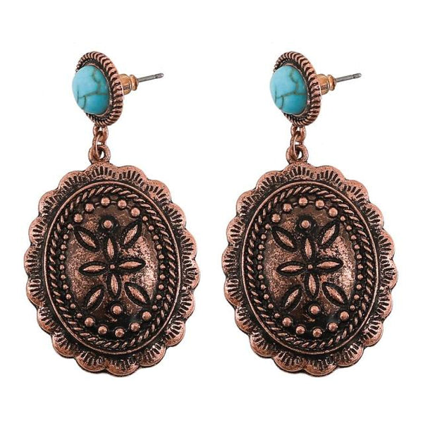 Copper Concho Earrings