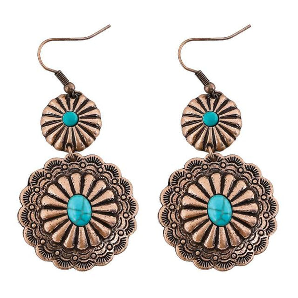 Gold Turquoise Dangle Earrings