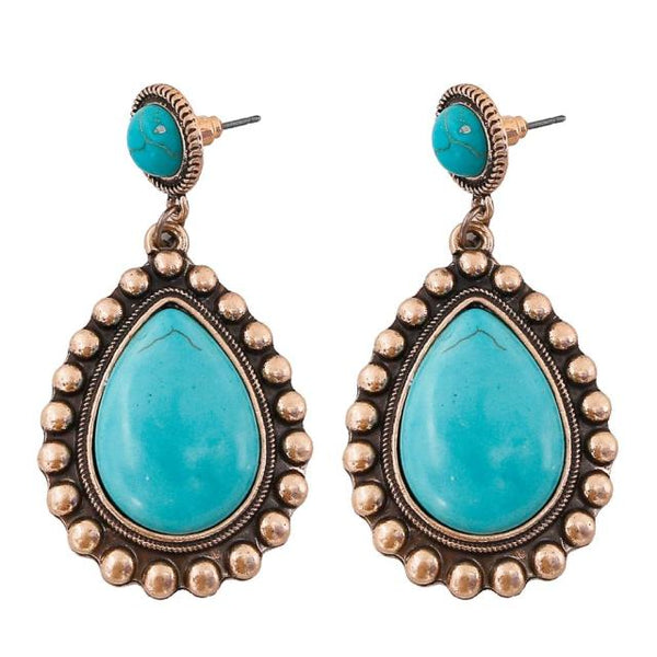 Gold Turquoise Earrings