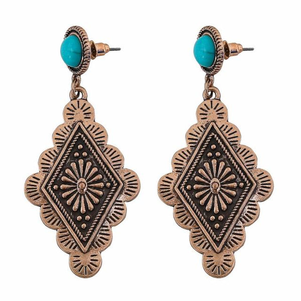 Gold Diamond Shaped Earrings