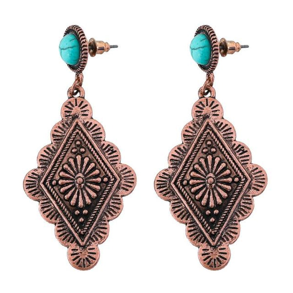 Copper Turquoise Earrings