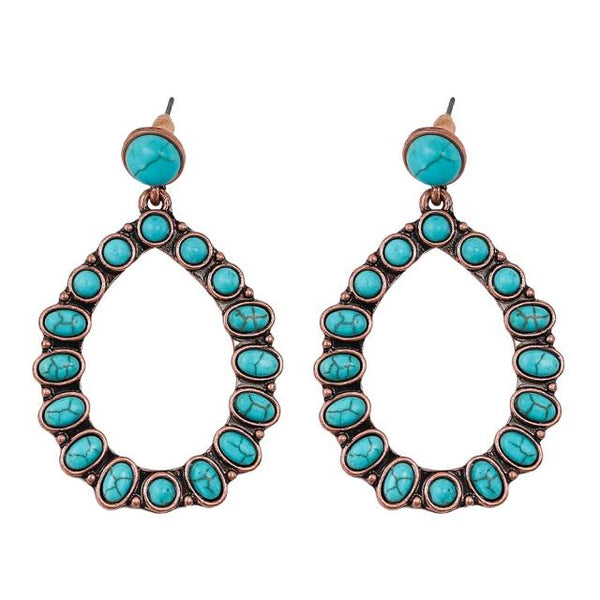 Turquoise Gold Teardrop Earrings
