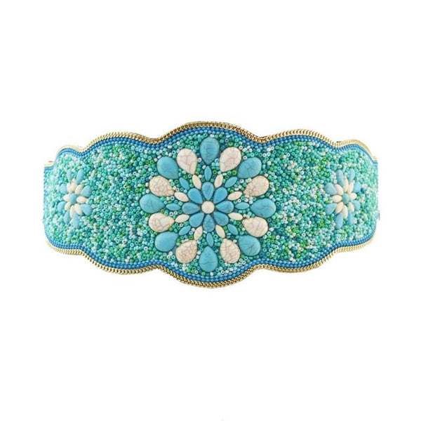 Turquoise & White Beads Belt