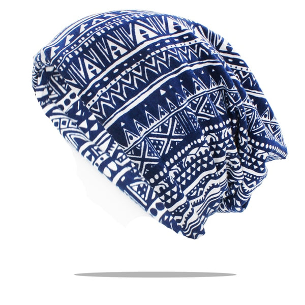Blue Tribal Beanie