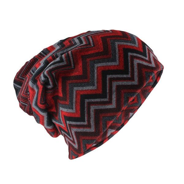 Red Gray Beanie