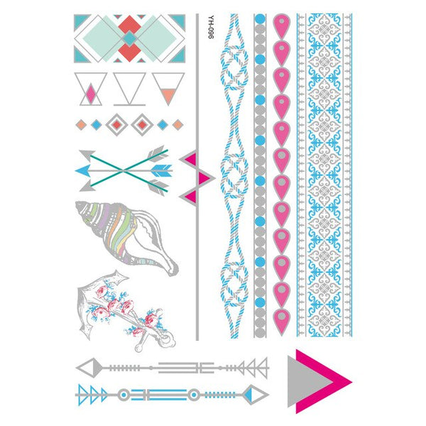 Silver Turquoise Metallic Tattoos