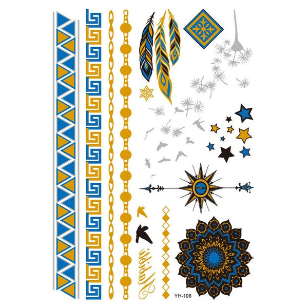 Gold & Blue Tattoos