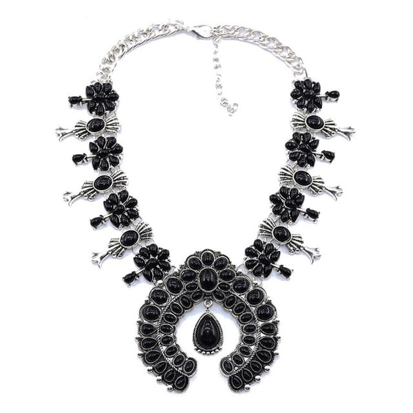 Black Squash Blossom Necklace