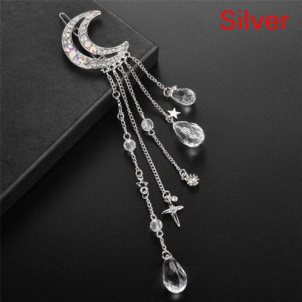 Silver Crescent Barrette