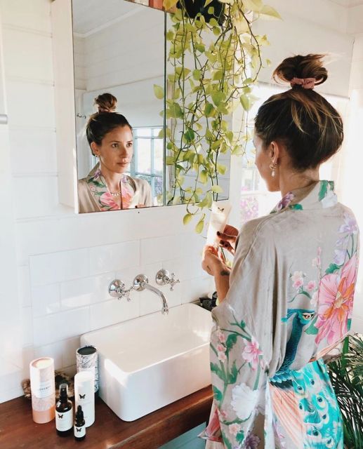 Khaki Floral Kimono