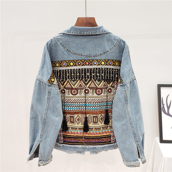 Jean Jacket Aztec Back