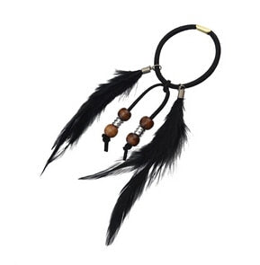 Black Feathers Hair Tie