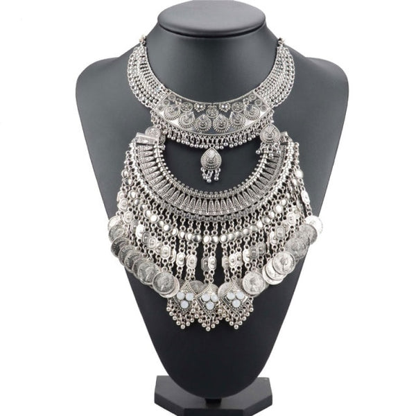 Silver Gypsy Coin Necklace